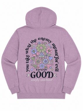 Simply Southern Lavender Floral & Mushroom Graphic Hoodie
